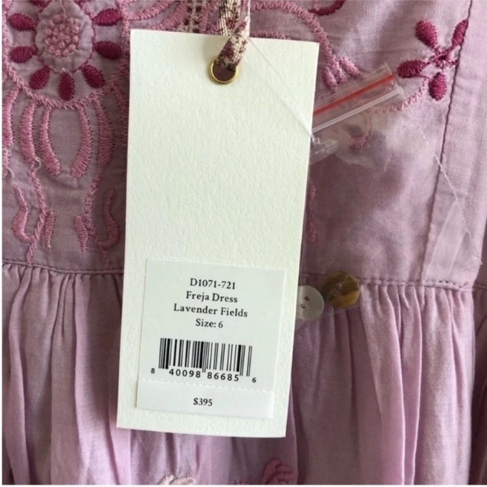 NWT LoveShackFancy Freja Mini Dress Lavender Fields - Picture 12 of 12